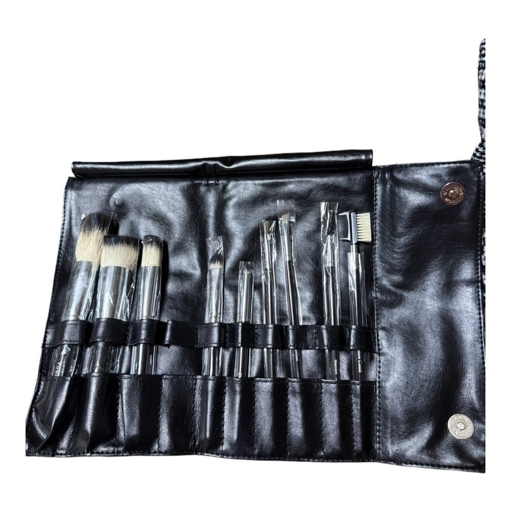 Makeup Artist Style Brush Set Black Faux Leather Case NWOT - Picture 5 of 5
